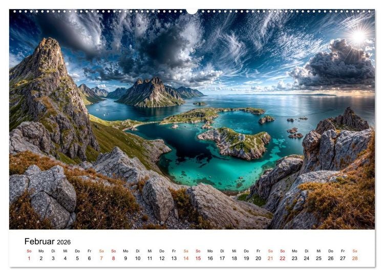 Produktbild: Lofoten - Arktische Tr&auml;ume (hochwertiger Premium Wandkalender 2026 DIN A2 quer), Kunstdruck in Hochglanz