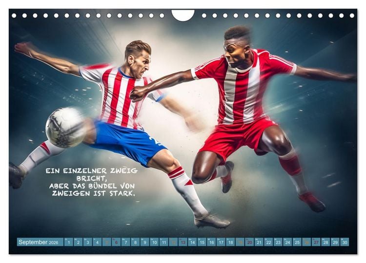 Produktbild: Fu&szlig;ball und tolle Spr&uuml;che (Wandkalender 2026 DIN A4 quer), CALVENDO Monatskalender