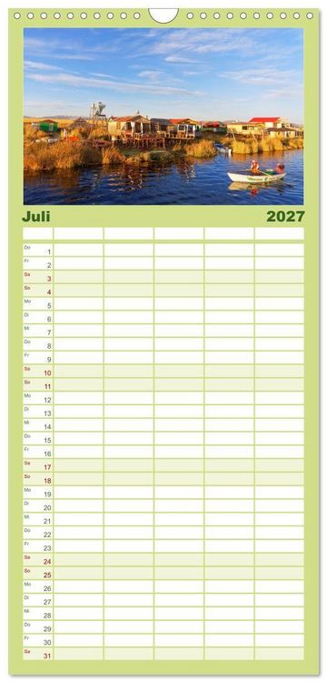 Produktbild: Familienplaner 2027 - Bekanntes und Unbekanntes Peru mit 5 Spalten (Wandkalender, 21 x 45 cm) CALVENDO