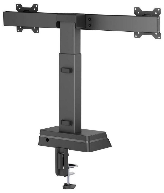 Produktbild: SpeaKa Professional Monitor-Standfu&szlig; SP-EMS-100 2 Display(s) 43,2 cm (17") - 68,6 cm (27") Motorisiert, H&ouml;henverstellbar, Hochformat, Querformat
