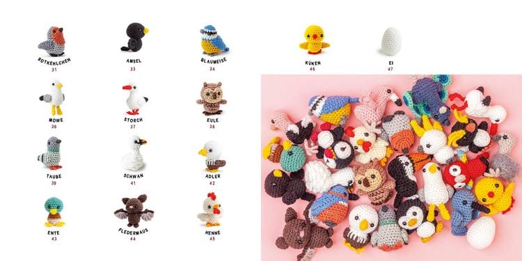Produktbild: Mini-Amigurumis &ndash; S&uuml;&szlig;e V&ouml;gelchen
