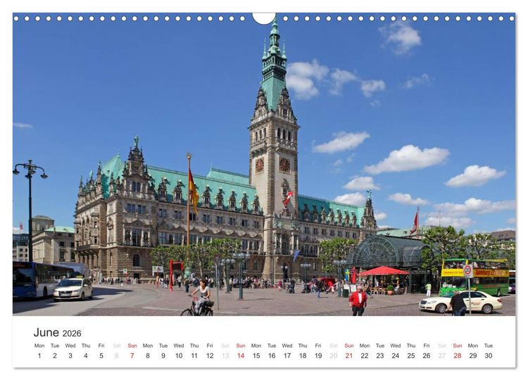 Produktbild: Hamburg / UK-Version (Wall Calendar 2026 DIN A3 landscape), CALVENDO 12 Month Wall Calendar