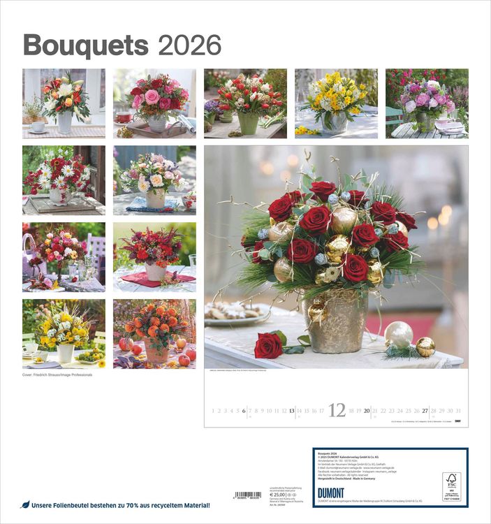 Produktbild: Bouquets 2026 - Foto-Kalender - Wand-Kalender - 45x48 - Blumen-Kalender