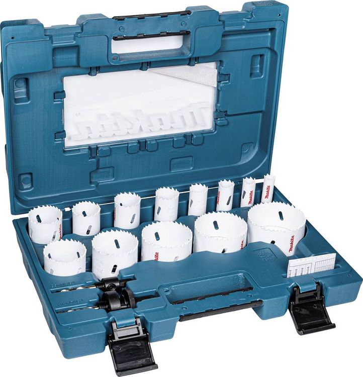 Produktbild: Makita D-63993 Lochs&auml;gen-Set 16 mm, 19 mm, 22 mm, 25 mm, 32 mm, 35 mm, 37 mm, 44 mm, 51 mm, 57 mm, 64 mm, 68 mm, 76 mm 1 St.