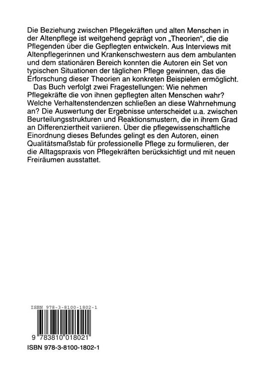 Produktbild: Altersbilder in der professionellen Altenpflege