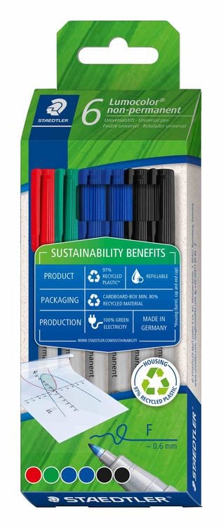 Produktbild: STAEDTLER Mars Lumocolor Schreib- und Zeichbedarf Lumocolor 316 non-permanent Universalstift F, 6 Lumocolorit