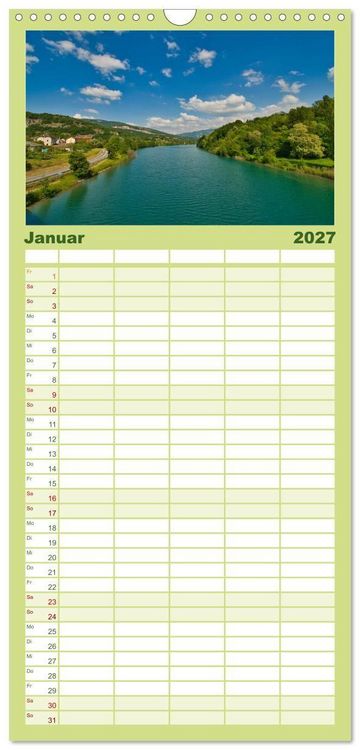 Produktbild: Familienplaner 2027 - Frankreichs Natursch&ouml;nheiten mit 5 Spalten (Wandkalender, 21 x 45 cm) CALVENDO