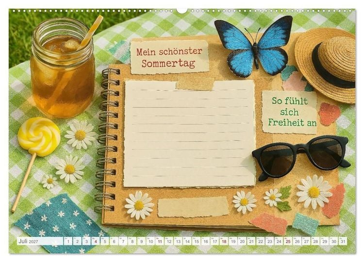 Produktbild: L&auml;cheln sammeln - Dein pers&ouml;nlicher Gl&uuml;ckskalender zum Mitgestalten (hochwertiger Premium Wandkalender 2027 DIN A2 quer), Kunstdruck in Hochglanz
