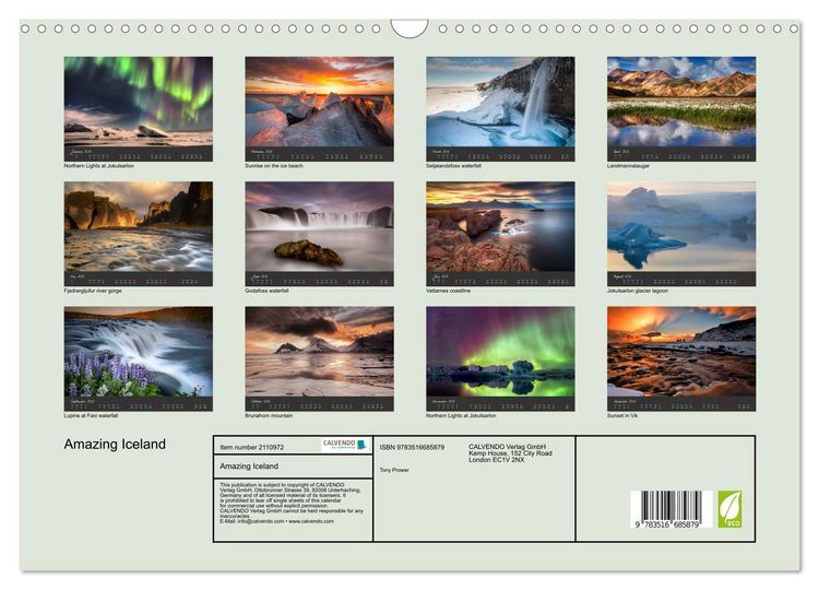 Produktbild: Amazing Iceland (Wall Calendar 2026 DIN A3 landscape), CALVENDO 12 Month Wall Calendar