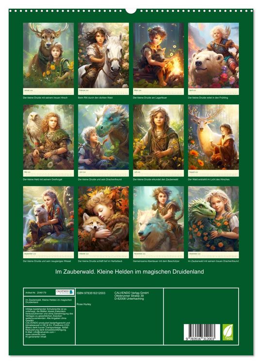 Produktbild: Im Zauberwald. Kleine Helden im magischen Druidenland (hochwertiger Premium Wandkalender 2026 DIN A2 hoch), Kunstdruck in Hochglanz