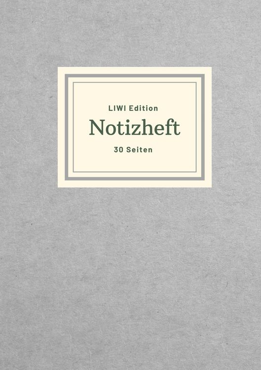 Produktbild: D&uuml;nnes Notizheft A5 liniert - Notizbuch 30 Seiten 90g/m&sup2; - Softcover grau - Papier