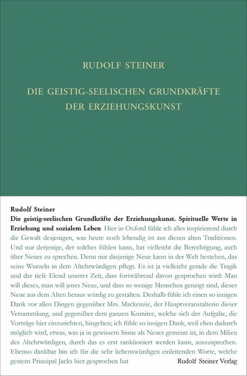 Bild vom Artikel Die geistig-seelischen Grundkräfte der Erziehungskunst vom Autor Rudolf Steiner