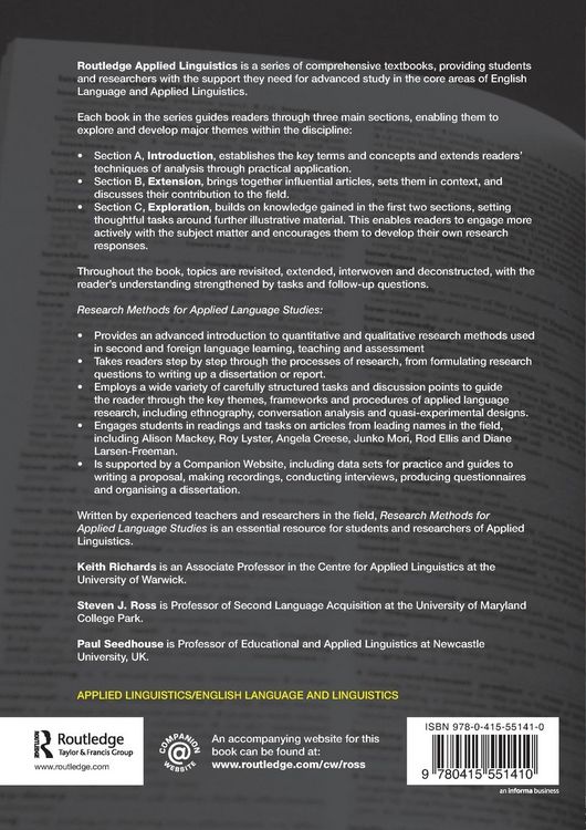 Produktbild: Research Methods for Applied Language Studies