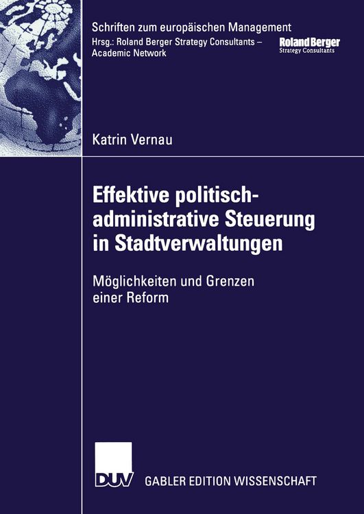 Produktbild: Effektive politisch-administrative Steuerung in Stadtverwaltungen