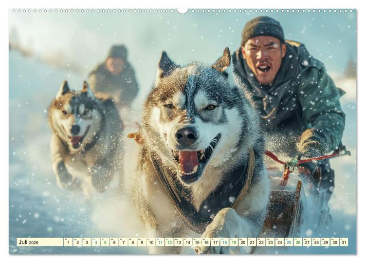 Produktbild: Huskies - Kraft und Anmut (Wandkalender 2026 DIN A2 quer), CALVENDO Monatskalender