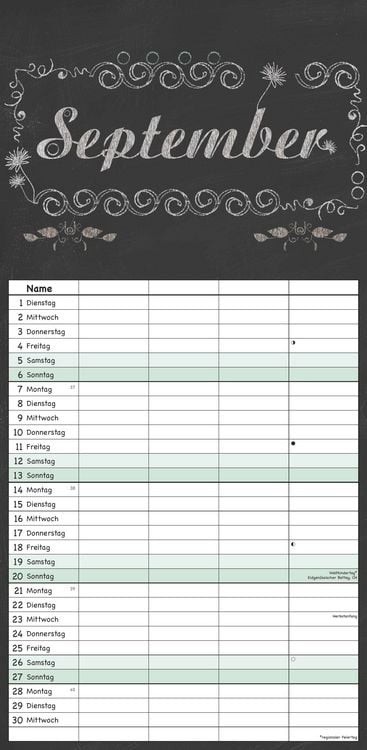 Produktbild: Tafel Timer Familienplaner 2026 - Familienkalender 22x45 cm - 4 Spalten - Kalender mit Ferienterminen und vielen Zusatzinformationen - Wandkalender