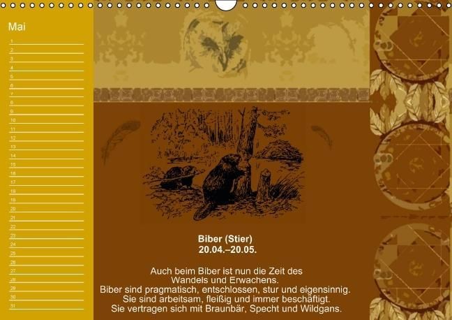 Produktbild: Indianisches Horoskop / Geburtstagskalender (Wandkalender immerw&auml;hrend DIN A3 quer)