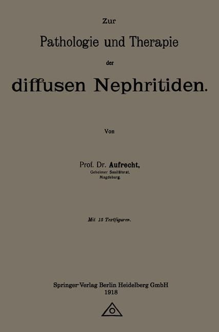 Produktbild: Zur Pathologie und Therapie der diffusen Nephritiden