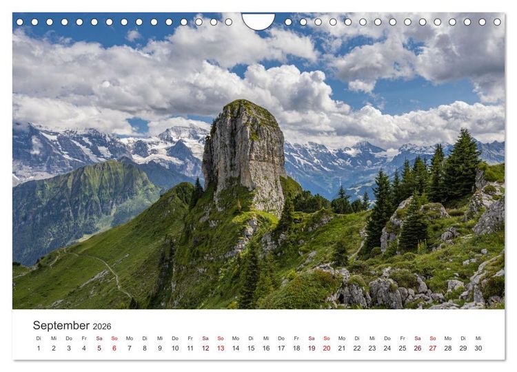 Produktbild: Berner Oberland - Bergwelten (Wandkalender 2026 DIN A4 quer), CALVENDO Monatskalender