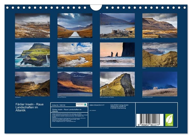 Produktbild: F&auml;r&ouml;er Inseln - Raue Landschaften im Atlantik (Wandkalender 2026 DIN A4 quer), CALVENDO Monatskalender