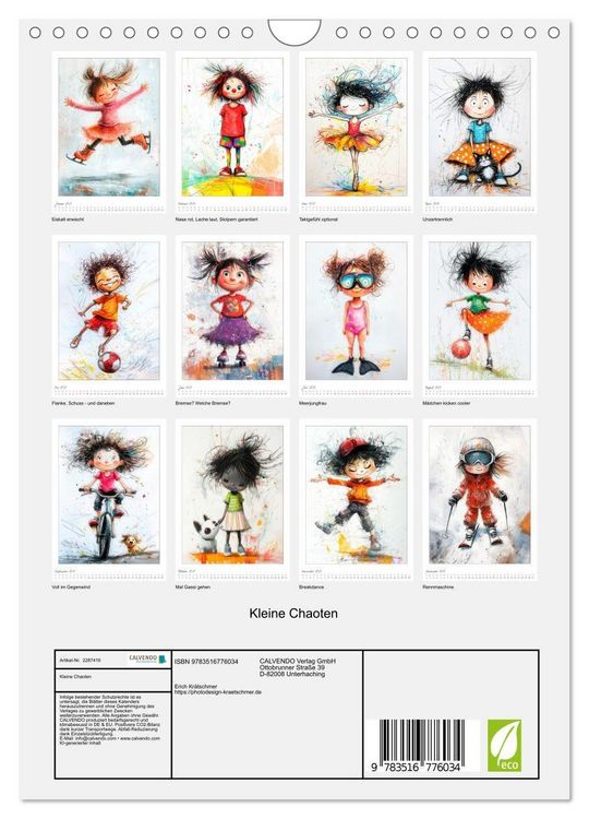 Produktbild: Kleine Chaoten (Wandkalender 2027 DIN A4 hoch), CALVENDO Monatskalender