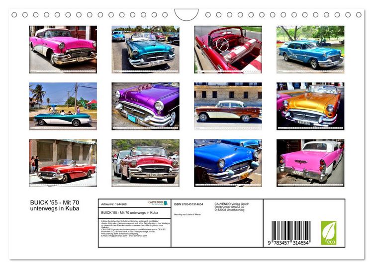 Produktbild: BUICK '55 - Mit 70 unterwegs in Kuba (Wandkalender 2026 DIN A4 quer), CALVENDO Monatskalender