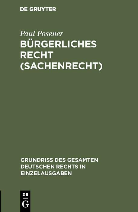 Produktbild: B&uuml;rgerliches Recht (Sachenrecht)