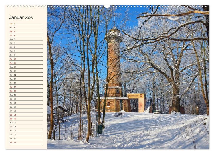 Produktbild: Vom Erzgebirge bis Neuseenland - Impressionen aus Sachsen (hochwertiger Premium Wandkalender 2026 DIN A2 quer), Kunstdruck in Hochglanz