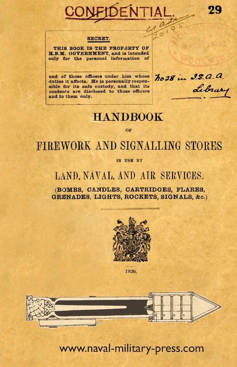 Produktbild: Handbook Of Firework and Signalling Stores in Use By Land, Naval and Air Services 1920