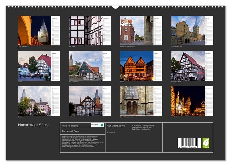 Produktbild: Hansestadt Soest (hochwertiger Premium Wandkalender 2026 DIN A2 quer), Kunstdruck in Hochglanz