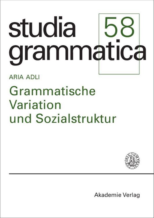 Produktbild: Grammatische Variation und Sozialstruktur