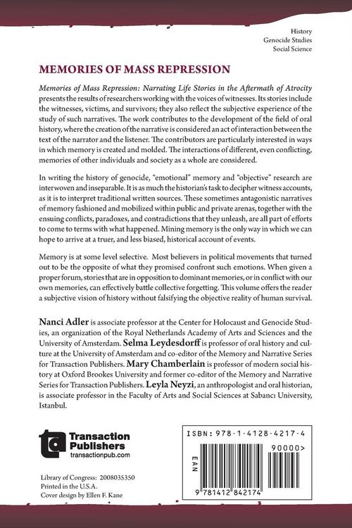 Produktbild: Memories of Mass Repression