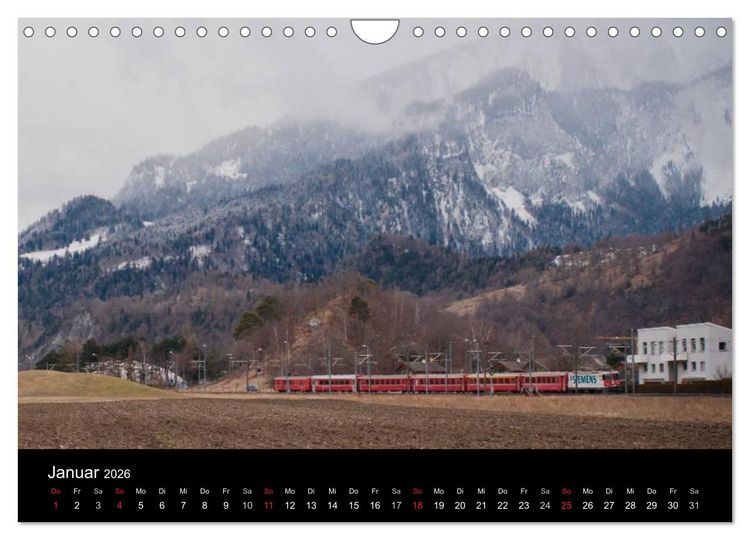 Produktbild: Mit der Bahn durch die Alpen (Wandkalender 2026 DIN A4 quer), CALVENDO Monatskalender