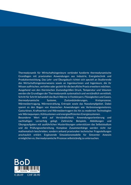 Produktbild: Thermodynamik f&uuml;r Wirtschaftsingenieure