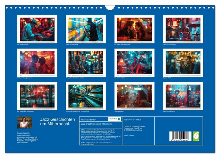 Produktbild: Jazz Geschichten um Mitternacht (Wandkalender 2026 DIN A3 quer), CALVENDO Monatskalender