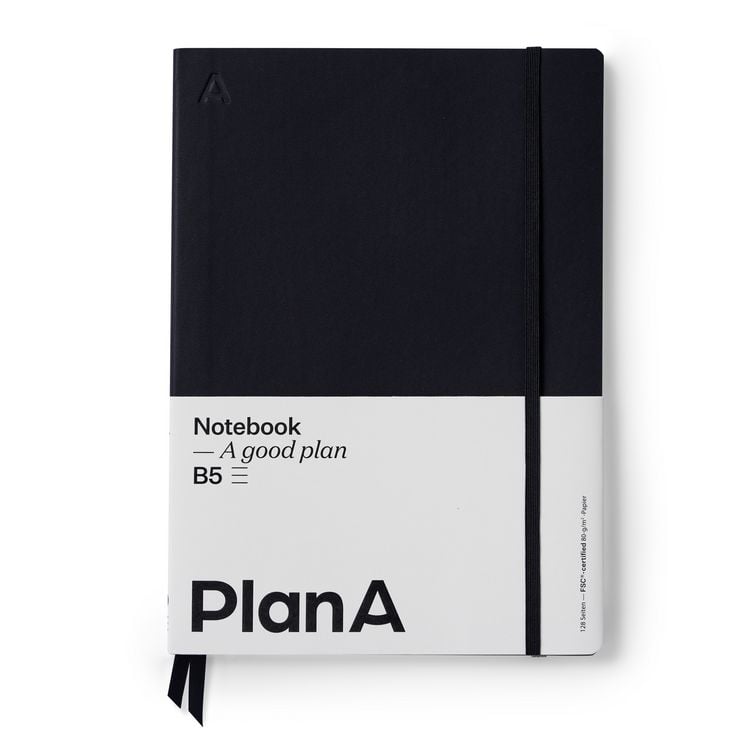 Produktbild: Notizbuch B5 Softcover Liniert Midnight Black