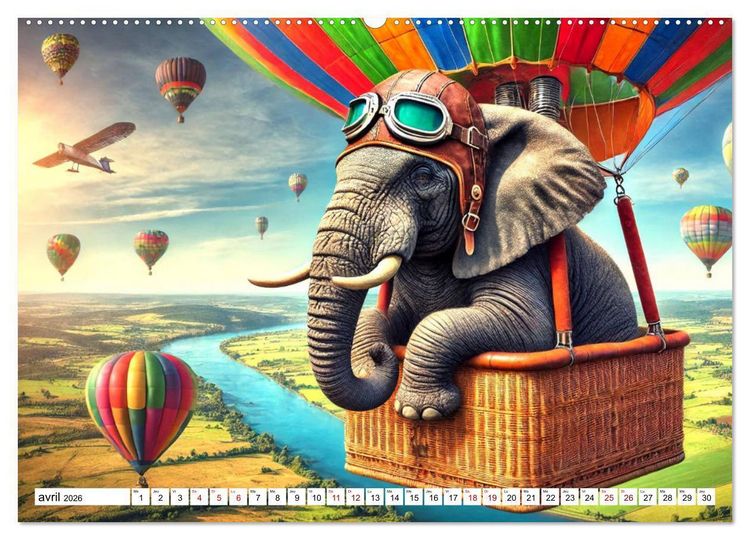 Produktbild: Illusions animales - Amusez-vous au gr&eacute; de ces sc&egrave;nes animales rocambolesques (Calendrier mural 2026 DIN A2 vertical) calendrier de bureau
