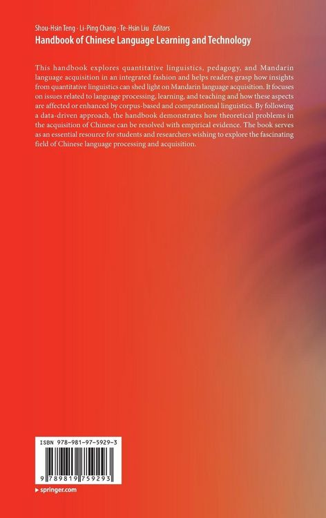 Produktbild: Handbook of Chinese Language Learning and Technology