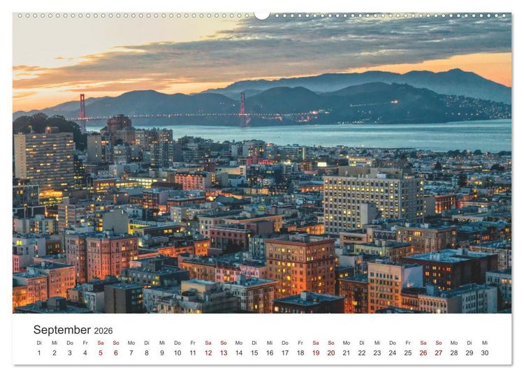 Produktbild: San Francisco - Die Heimat der Golden Gate Bridge. (hochwertiger Premium Wandkalender 2026 DIN A2 quer), Kunstdruck in Hochglanz
