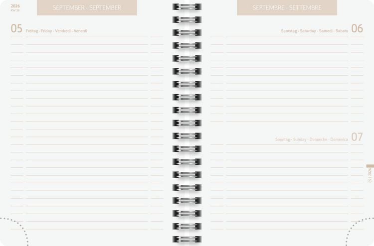 Produktbild: Sch&uuml;lerkalender 2026/2027 "Naturality" | A6, Textil