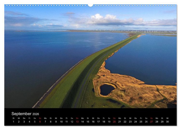 Produktbild: Luftaufnahmen - Faszinierendes Nordfriesland (Wandkalender 2026 DIN A2 quer), CALVENDO Monatskalender