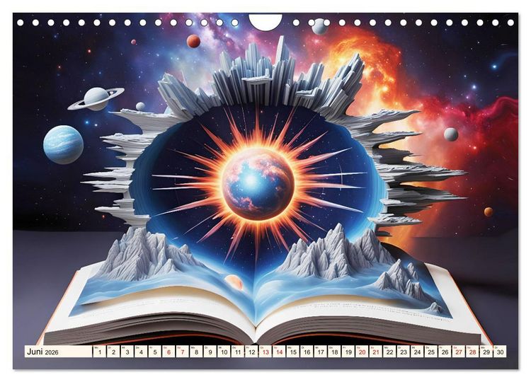 Produktbild: Fantasy-B&uuml;cher Sch&ouml;nheit des Universums (Wandkalender 2026 DIN A4 quer), CALVENDO Monatskalender