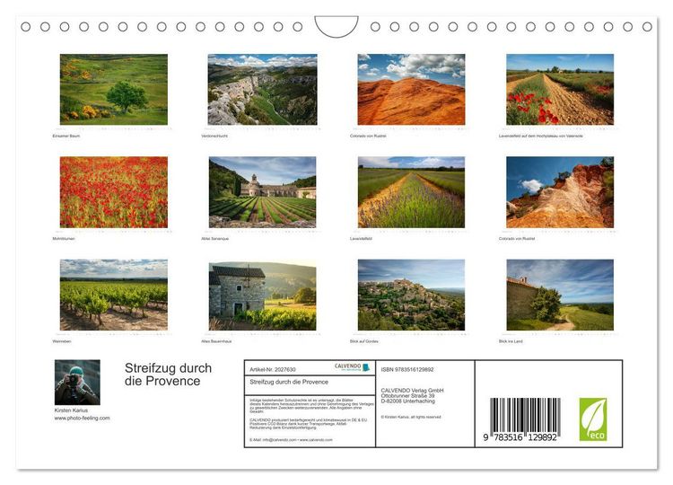 Produktbild: Streifzug durch die Provence (Wandkalender 2026 DIN A4 quer), CALVENDO Monatskalender