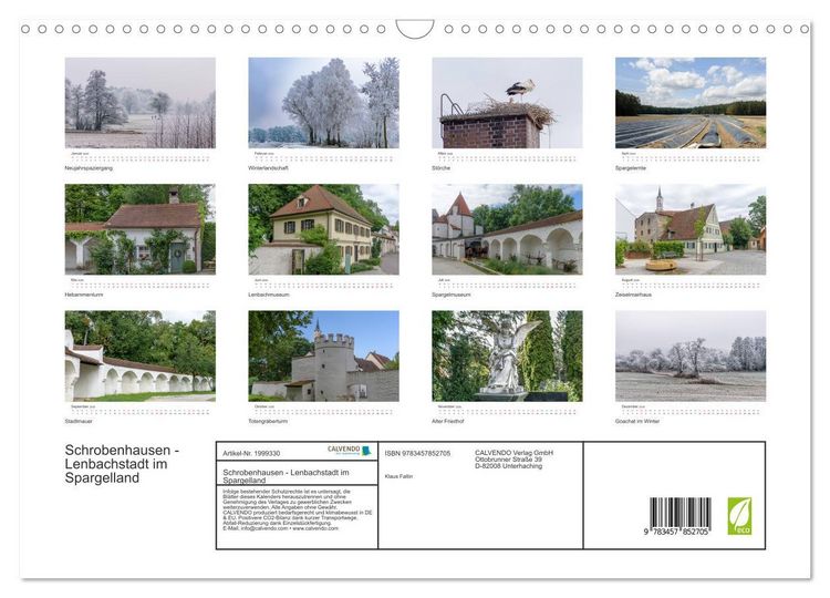 Produktbild: Schrobenhausen - Lenbachstadt im Spargelland (Wandkalender 2026 DIN A3 quer), CALVENDO Monatskalender