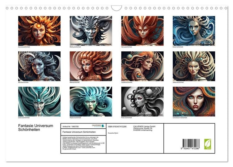 Produktbild: Fantasie Universum Sch&ouml;nheiten (Wandkalender 2026 DIN A3 quer), CALVENDO Monatskalender