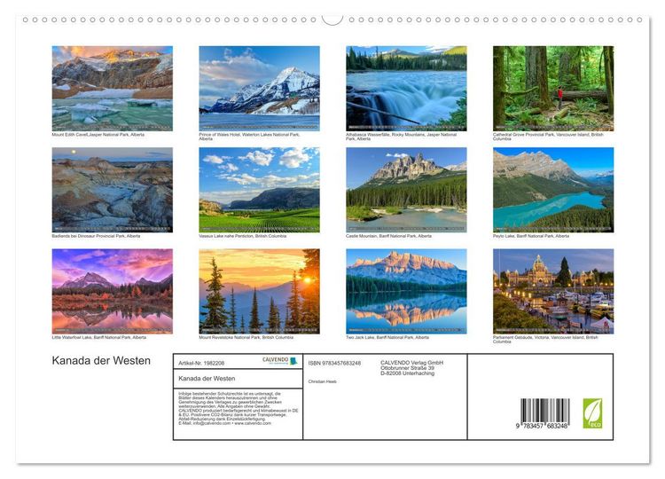 Produktbild: Kanada der Westen (hochwertiger Premium Wandkalender 2026 DIN A2 quer), Kunstdruck in Hochglanz
