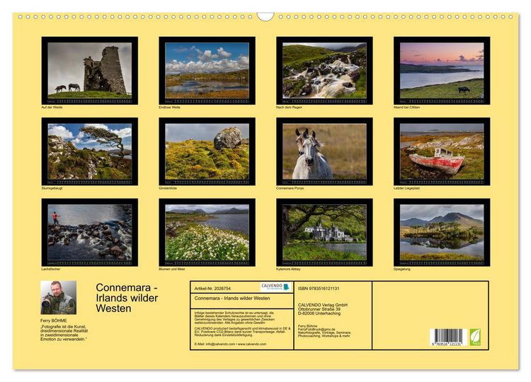 Produktbild: Connemara - Irlands wilder Westen (Wandkalender 2026 DIN A2 quer), CALVENDO Monatskalender
