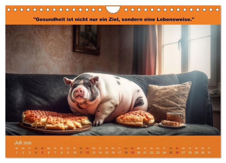 Produktbild: Der tierisch lustige Abnehmkalender (Wandkalender 2026 DIN A4 quer), CALVENDO Monatskalender