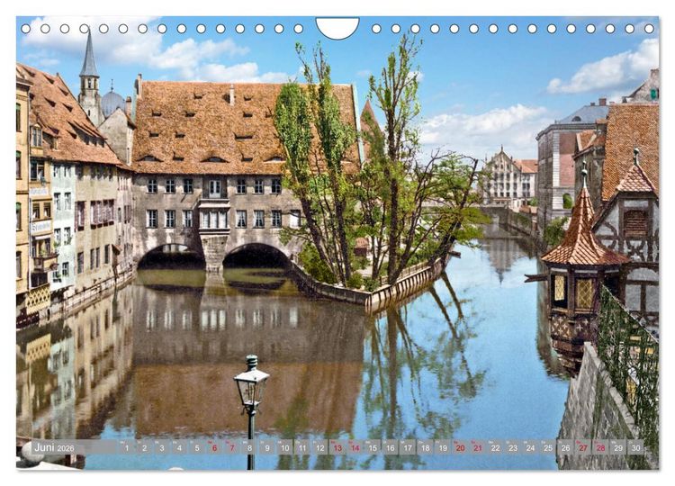 Produktbild: N&uuml;rnberg zur Kaiserzeit in Farbe - Fotos neu restauriert und koloriert (Wandkalender 2026 DIN A4 quer), CALVENDO Monatskalender
