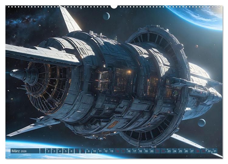 Produktbild: Alien Starships (hochwertiger Premium Wandkalender 2026 DIN A2 quer), Kunstdruck in Hochglanz